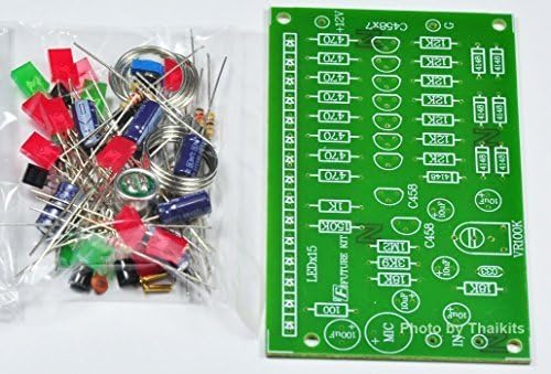 VU Meter 15 LED Wireless Sound Level Detector MIC Unassembled Kit [FK103] by Thaikits