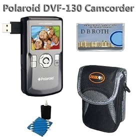 Polaroid DVF-130 USB Camcorder with 2.0-inch LCD Display (Titanium) YouTube Camera Ready