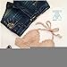 hqclothingbox Women's Hollow Bikini Crochet Crop Camisole Knitted Swimwear Tops Small Khaki
