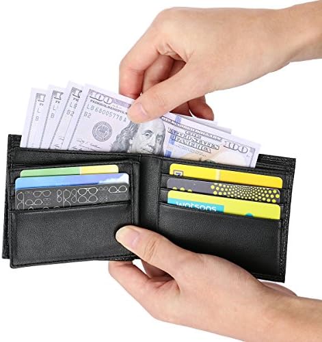Wallet for Men's Extra Capacity 100% Leather(black)