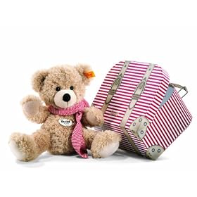 Steiff 111532 - Fynn Teddy Bear with suitcase, beige