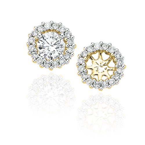 14K Yellow Gold 1/3 ct. Diamond Earring Jackets