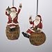 4.5"RESIN WINE SANTA ORNAMENT 2/ASSTD: "NORTH POLE VINEYARD" & "HOLIDAY CHEER."