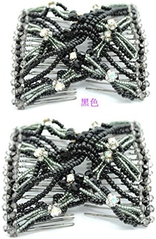 Lovef 2Pcs Effortless Beauty Ez Combs Double Stretching Combs, Upzing,Thick and Thin Hair, New Hair Accessory for Popular Hairstyles