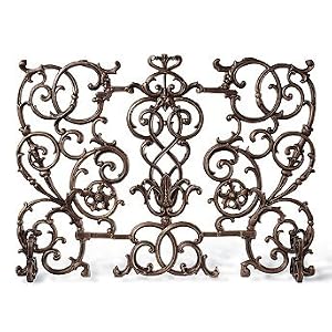 Vineyard Cast Iron Scroll Fireplace Screen - Frontgate