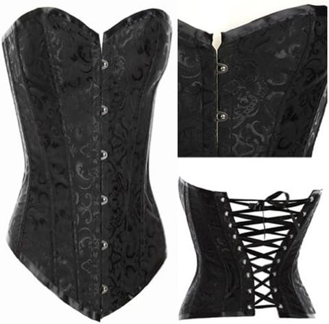 Europe Palace Style Body Shaper Wedding Dress Corset Sexy Strapless Corset-Black