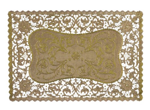 Royal Rectangular Foil Placemats, 9.75 x 14.5 Inches, Gold, Pack of 6 (26516)