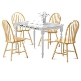 4 Natural Finish Arrow Back Dining Chairs
