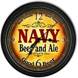 Navy 's Beer and Ale Black Cascading Pub Style Wall Clock