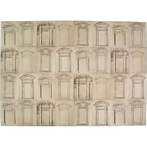 Architecture Doors and Entryways antique drawings Poster Decoupage Gift Wrap 20 x 28 "