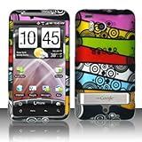 Colorful Stripes Snap-On Rubber Touch 2Pcs Protector Phone Cover Case for H ....