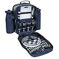 Picknickrucksack mit Inhalt f�r 4 Personen mit integrierter K�hltasche