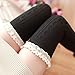 morecome Women Lace Winter Over Knee Leg Warm Soft Knitting Crochet Sock Legging (Black)
