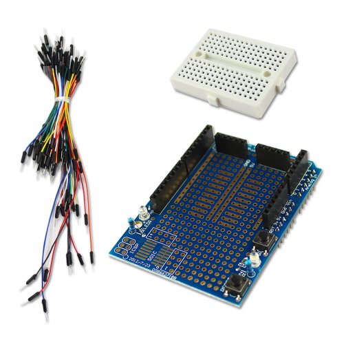 Zitrades Prototyping Prototype Shield + Mini Breadboard + Free Jumper Cable for Arduino UNO Maga Nano DUE Robot