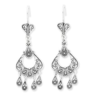 Sterling Silver Filigree Dangle Earrings
