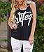 Mansy Women's Letter printed Wifey Tank Top ,Black,Small