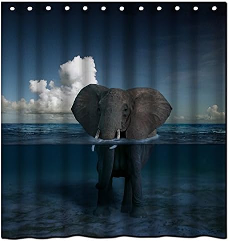TUC GGH Elephant (2) Generic New Waterproof Microfiber Shower Curtain 66x72inch