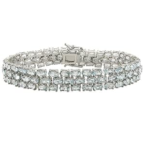 Sterling Silver 30ct TGW Sky Blue Topaz Bracelet by