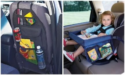 Car Seat Snack and Play Tray & Back Seat Organizer (Bundle)