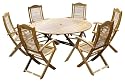 150cm Regency Round Easy Fold Table with 6 Regency Folding Armchairs