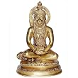 Hindu God Hanuman Brass Statue Sculpture in Sitting Posture 3.75 x 2.75 x 5.5 inches