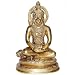 Hindu God Hanuman Brass Statue Sculpture in Sitting Posture 3.75 x 2.75 x 5.5 inches