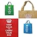 Keep Calm And Carry Your Bag - Large Reusable Grocery Totes - Set of 4
