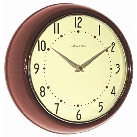 Chaney Instruments Retro Cranberry Wall Clock