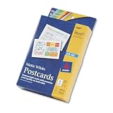 Avery 8380 Ink Jet Postcards, 4 x6, Matte White, 100 per Box