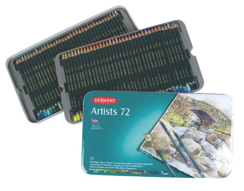 Derwent Artists Colored Pencils 4mm Core Metal Tin 72 Count 32097B00065PT2S : image