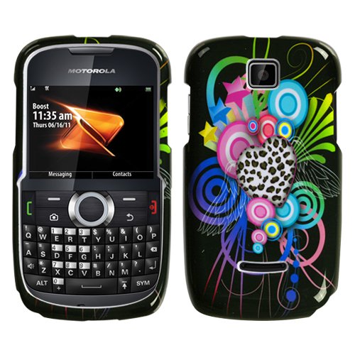 Design Hard Protector Skin Cover Cell Phone Case for Motorola Theory WX430 Boost Mobile - Love Leopard Design Hard Protector Skin Cover Cell Phone Case for Motorola Theory WX430 Boost Mobile - Love Leopard