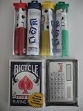 4 Sets LCR Plus Deck Bicycle Playing Cards Plus Bicycle Solar Powered Calculator Family Game Night