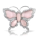 Bling Jewelry Butterfly Purple Cats Eye Victorian Style CZ Pendant Slide Brooch Pin