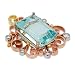 Pink Gold Swirl Aquamarine Pendant
