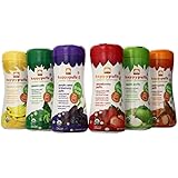HAPPYBABY Organic Puffs Sampler (6 Count), 60g each, (Strawberry, Sweet Potato, Banana, Purple Carrot and Blueberry, Green Puffs, Apple)