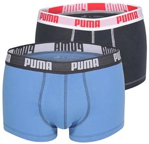 Puma Basic - Calzoncillo tipo bóxer para hombre (2 unidades) multicolor azul Talla:large