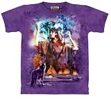 The Mountain Spirit Maiden Native American Wolves Adult Tee T-shirt