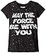 STAR WARS Big Girls' May The Force Be with You Short Sleeve Tee, Black, Medium