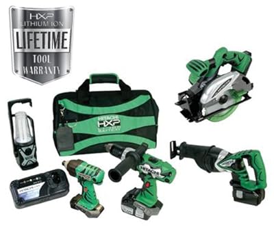 Hitachi KC18DBLWH18P4 18-Volt Lithium-Ion 5-Piece Combo Kit