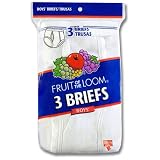 Fruit of the Loom Boys 8-20 3 pack Cotton Brief, White, size 10