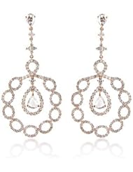 Diamond 18k Rose Gold Dangle Earrings