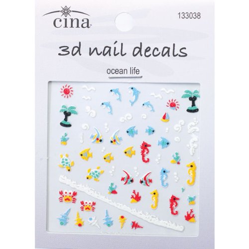 Cinapro Nail Creations 3-D Decals Under the Sea (Ocean Life)