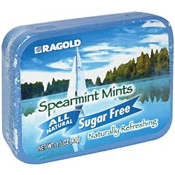 Ragold All Natural Sugar Free Spearmint Mints, 1.5-Ounce Tin( Pack of 6)