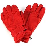 Kids 7-12 Years Winter Thinsulate 3M Waterproof Velcro Ski Snow Grip Gloves Red