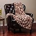 Chanasya Super Soft Cozy Sherpa Fuzzy Fur Warm Brown Ivory Throw Blanket - Box Embossed Fur Pattern