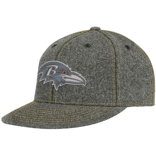 NFL Men's Baltimore Ravens End Zone Flat Visor Flex Hat - Tw83Z (Dark Grey, Large/X-Large)