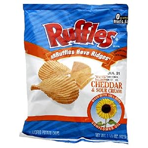 Ruffles Ridged Potato Chips, Cheddar Sour Cream, 1.5-Ounce Large Single Serve... by Ruffles