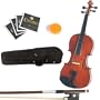 Mendini MA250 16" Natural Finish Solid Wood Viola + Hard Case, Bow, Rosin, Extra set of Strings & Bridge