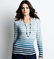Indigo Collection Dip Dye Stripe Top
