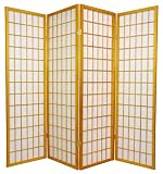 Review Oriental Furniture  / 5ft. Window Pane Japanese Shoji Privacy Screen Room Divider - 4 Panel Honey